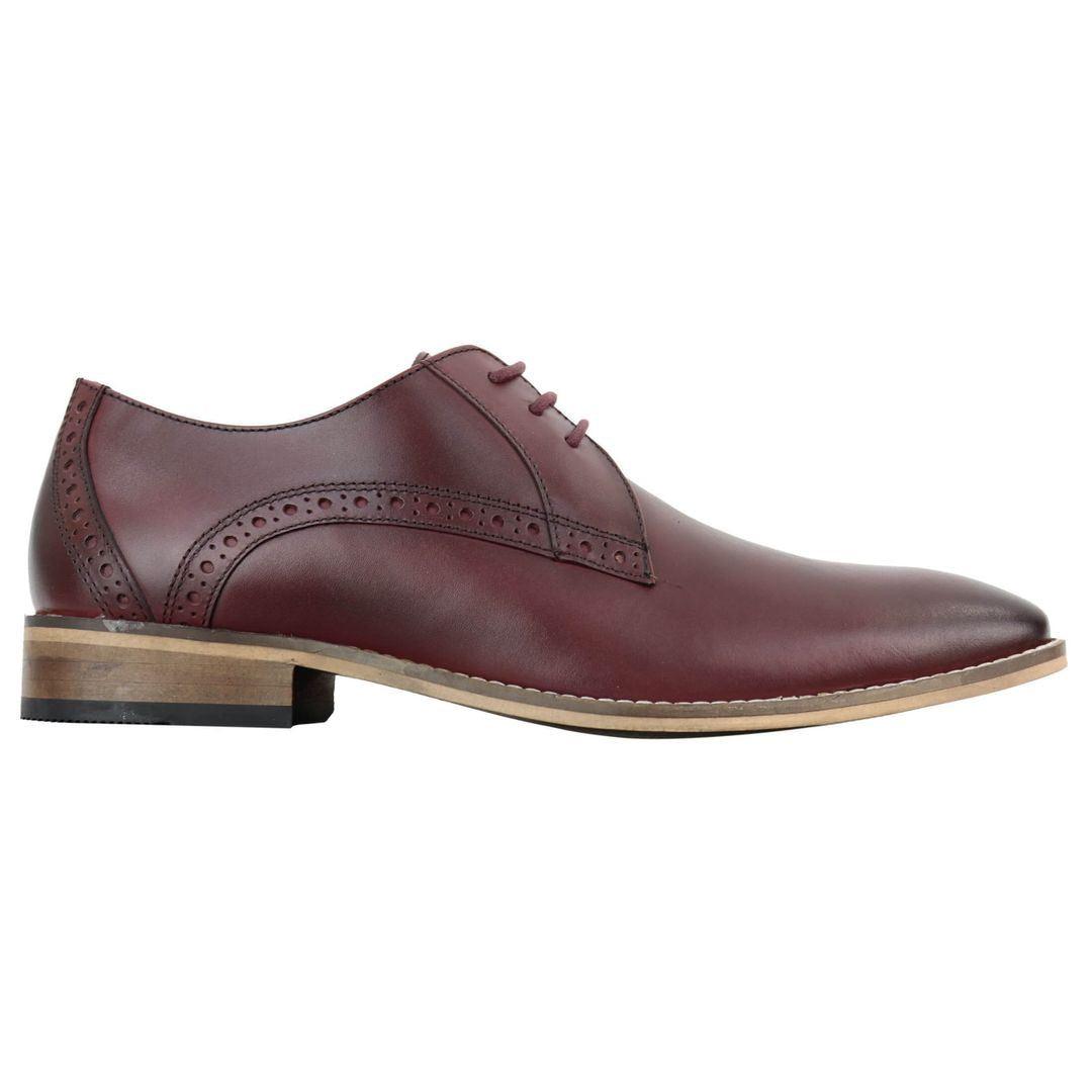 Mens Classic Laced Full Leather Derby Shoes Plain British Design Smart Casual - Knighthood Store