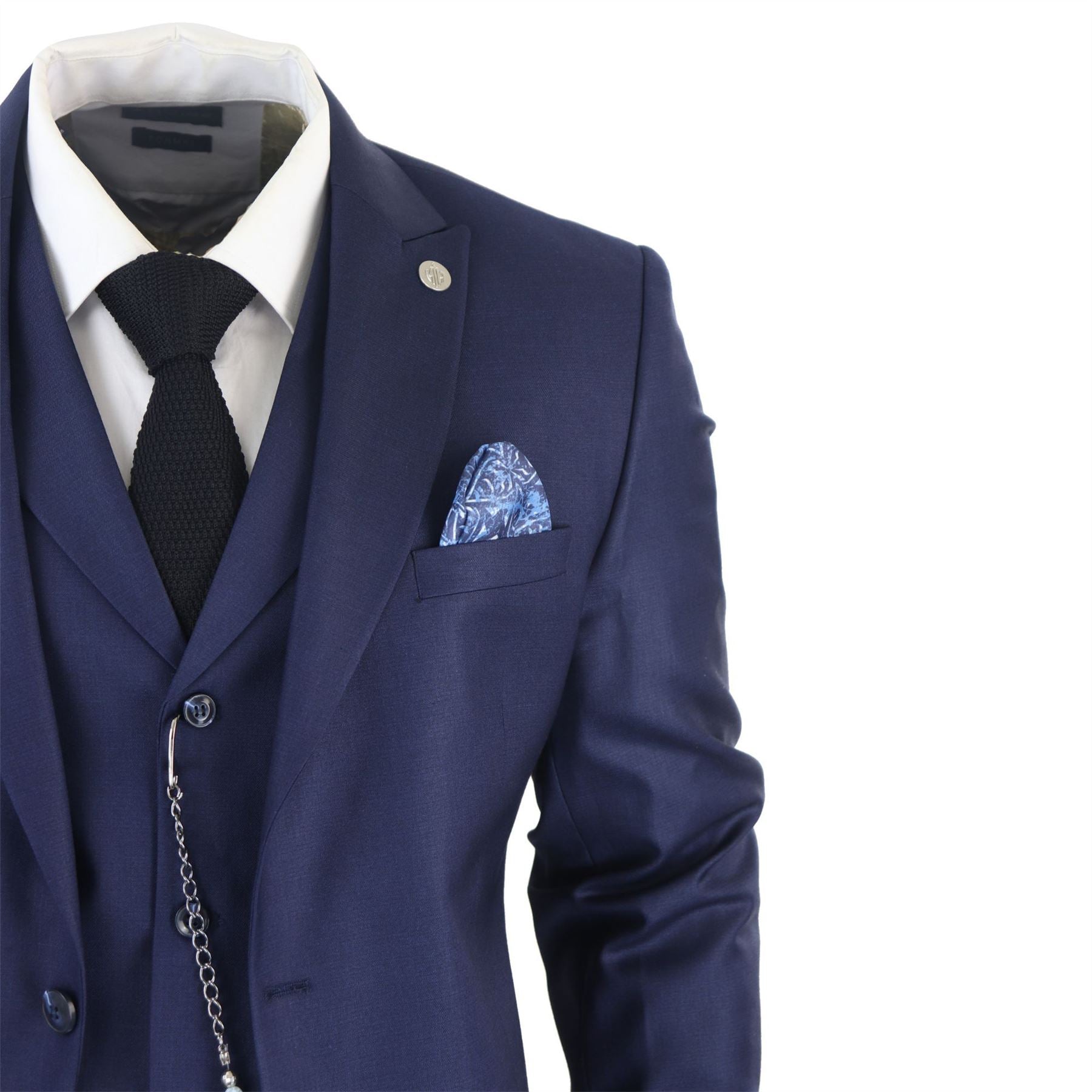 TruClothing James Men 3 Piece Navy Blue Suit