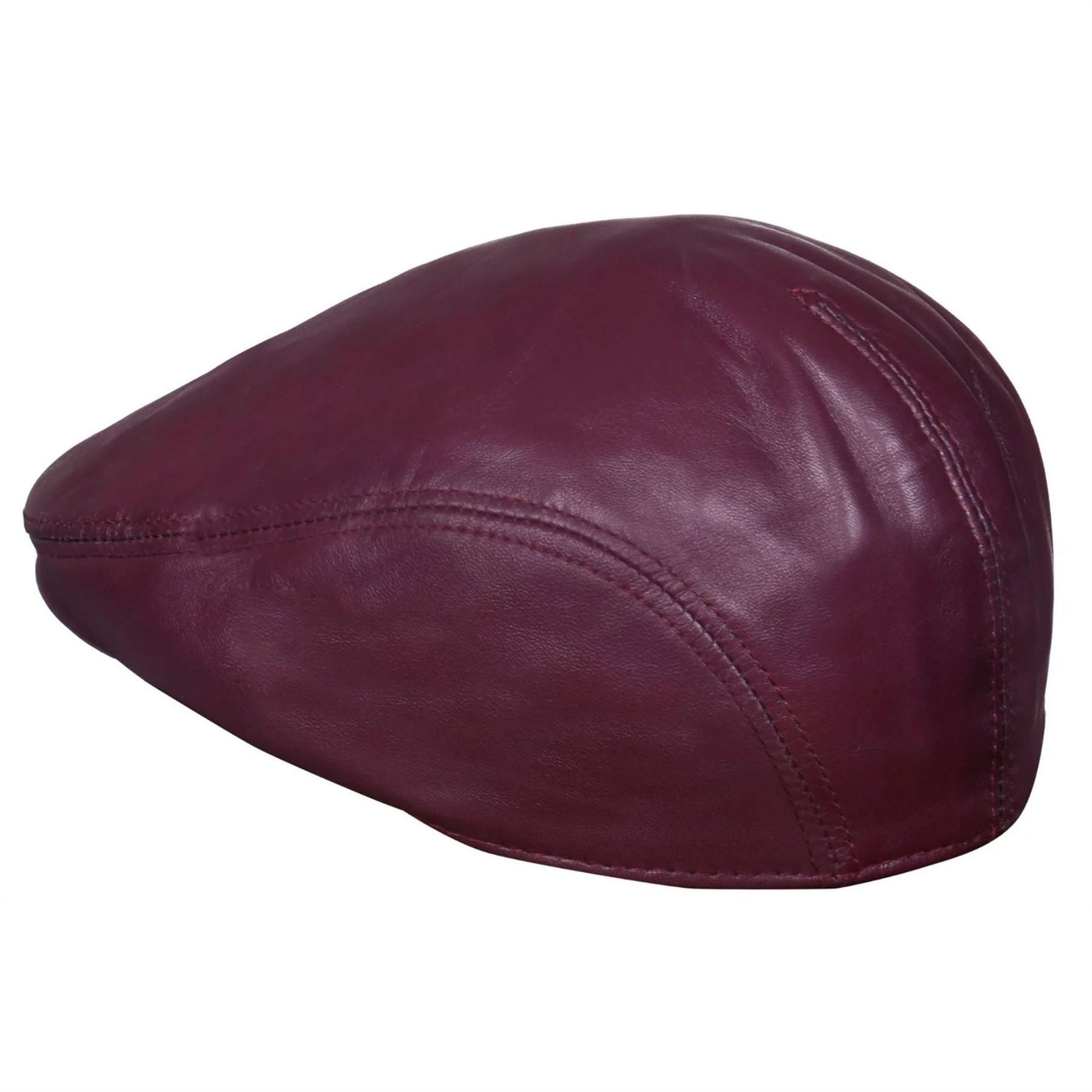 Men's Real Leather Ivy Newsboy Peaked Flat Cap