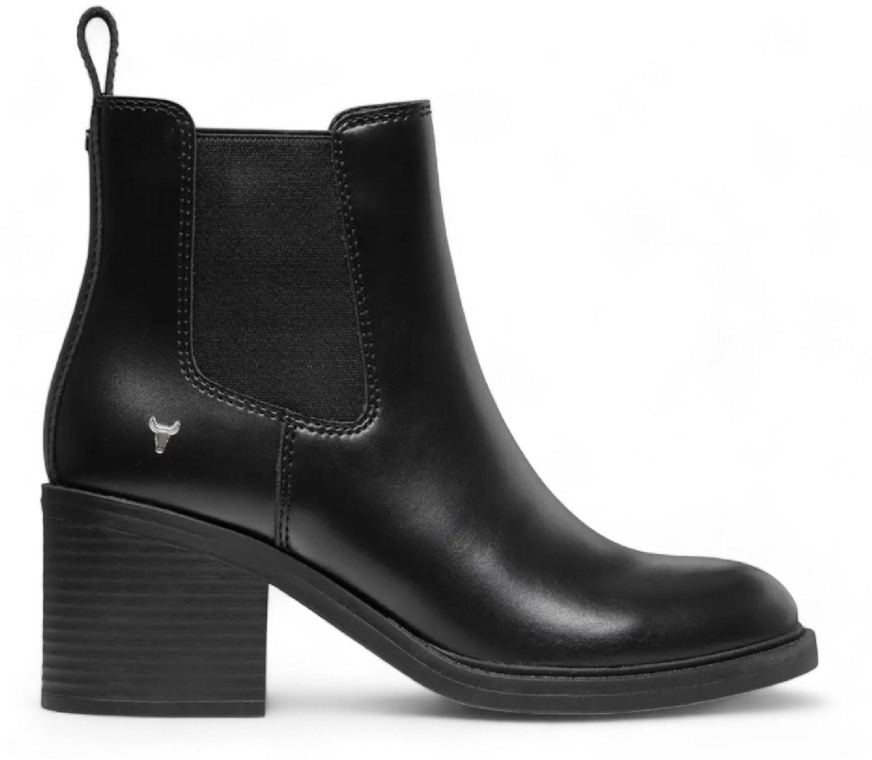 Varsity - Women's Block Heel Leather Chelsea Boots