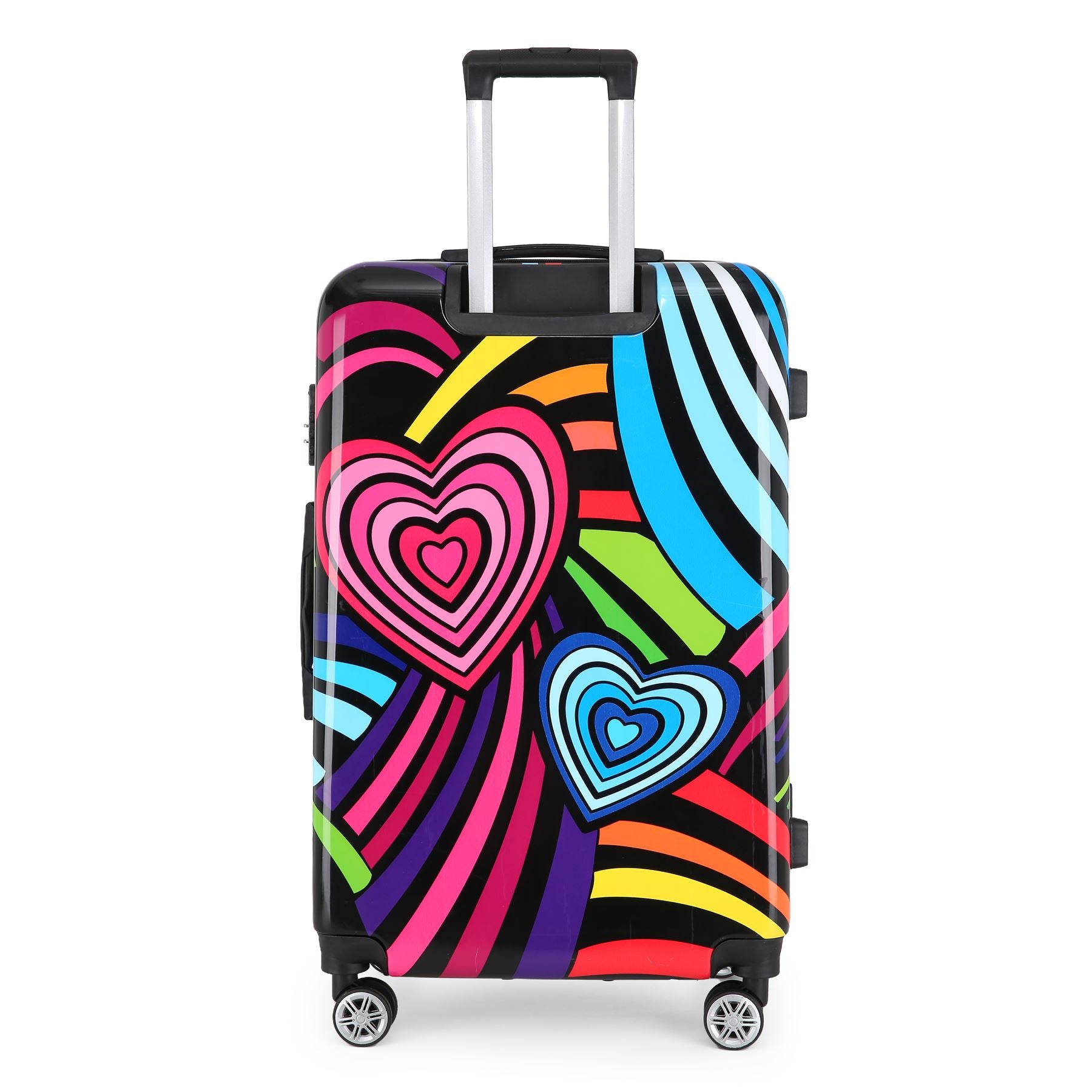 Hard Shell Suitcase Flower Heart Printed Luggage Travel Bag
