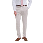 Vasco - Men's Beige Herringbone Trousers