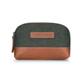 Mens Retro Leather Tweed Accessories Bag Toiletries Zipped Gift Classic British - Knighthood Store