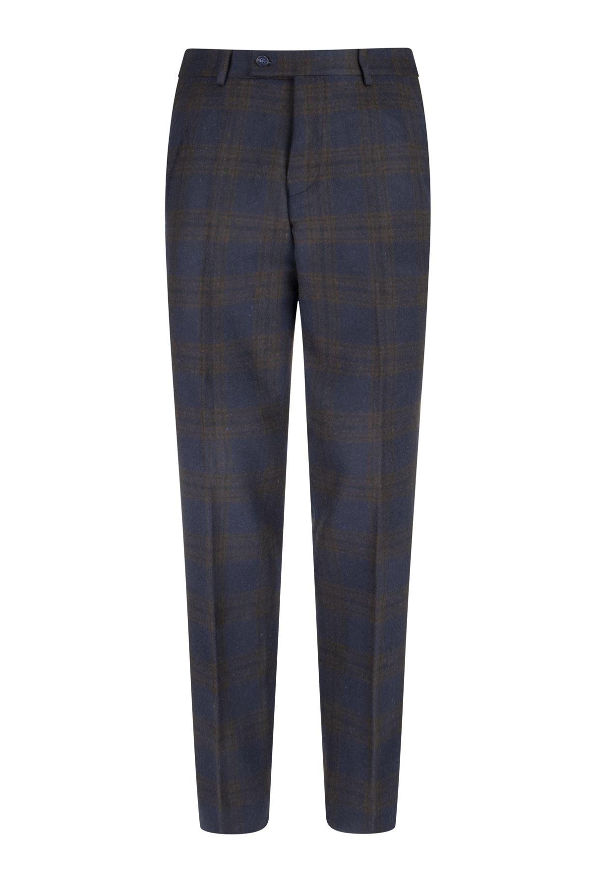 Mens Wool Tweed Trousers Vintage Peaky Blinders Wedding Check Herringbone - Knighthood Store