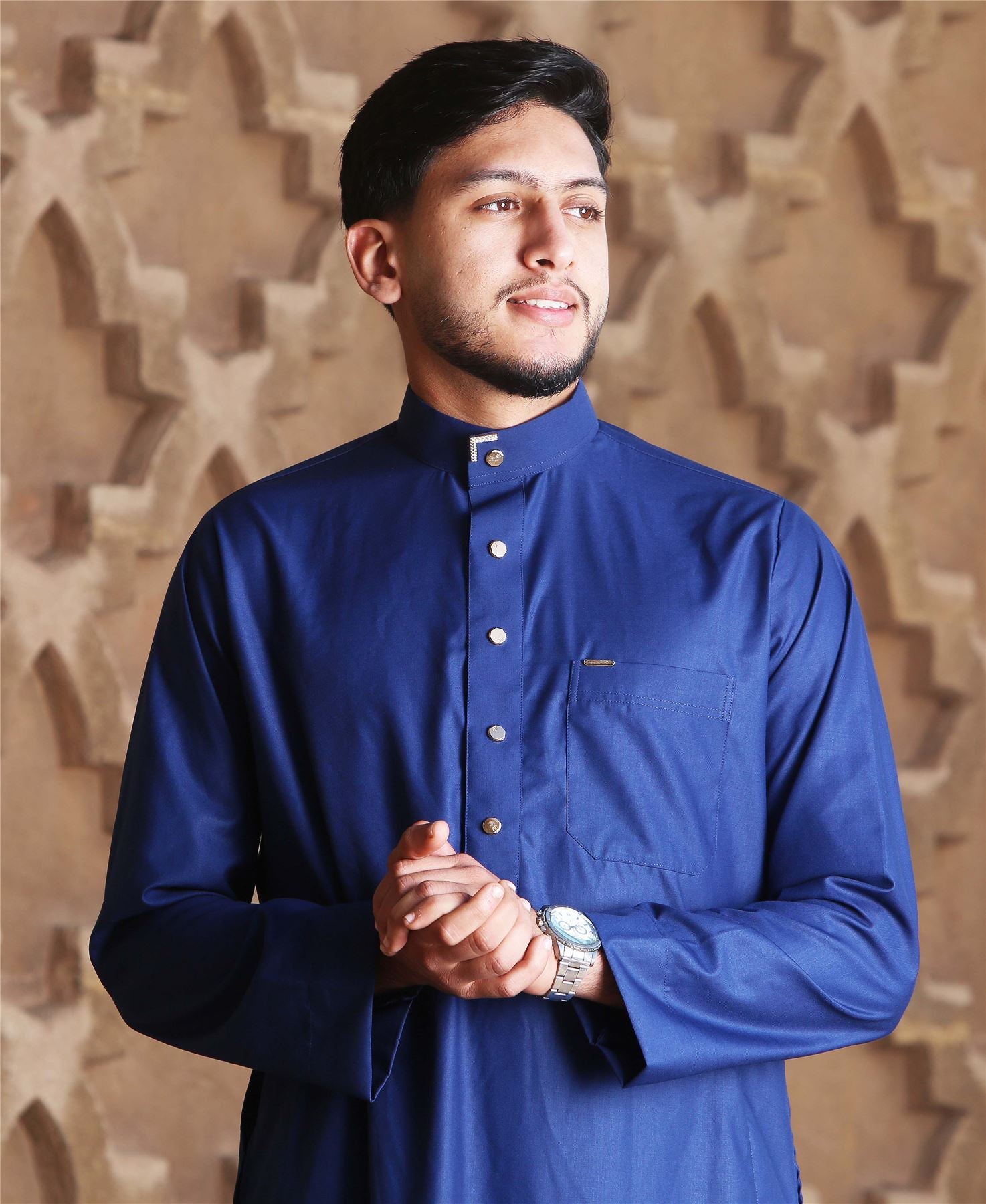 TT-005 - Men's Saudi Emirati Thobe Arab Nehru High Collar