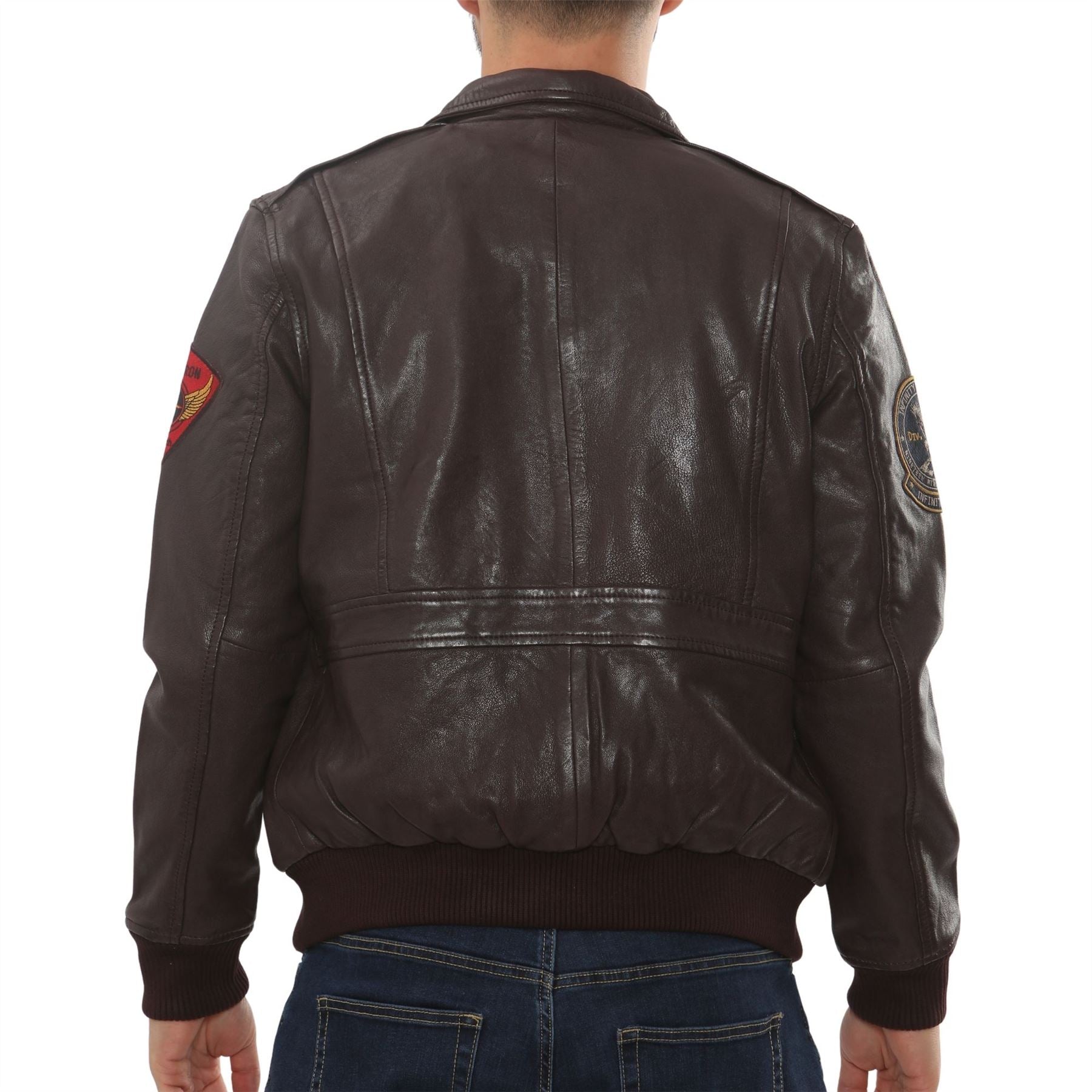 Men's Leather Bomber Jacket Pilot Air Force Style