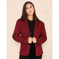 Womens Tweed Herringbone Waistcoat Blazer Jacket Wine Red Classic Vintage 1920s - Knighthood Store