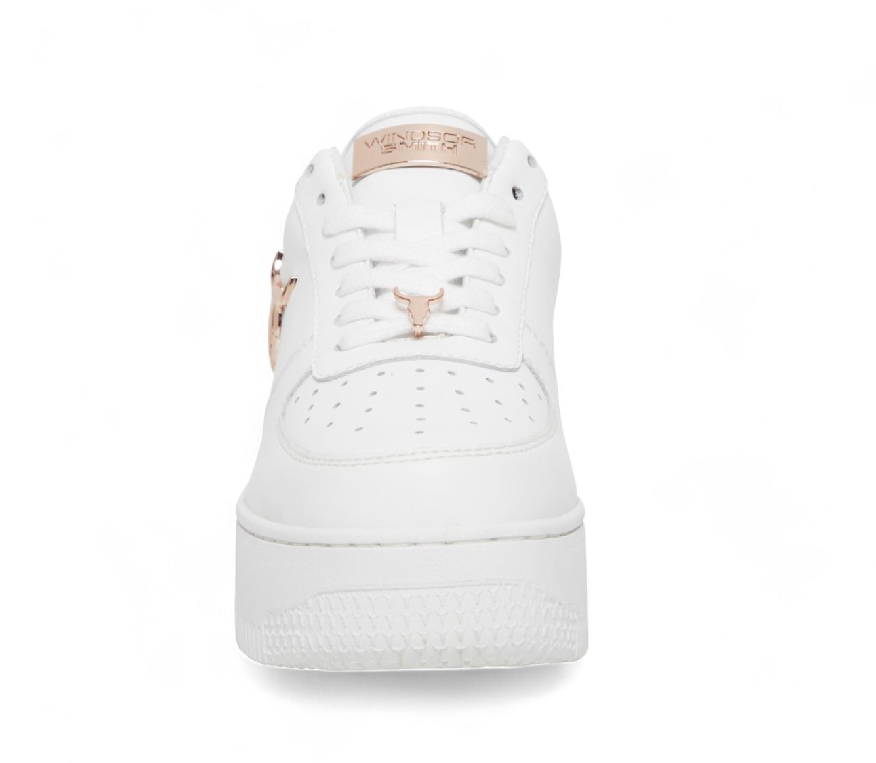Rich - Women's White Low Top Leather Sneakers