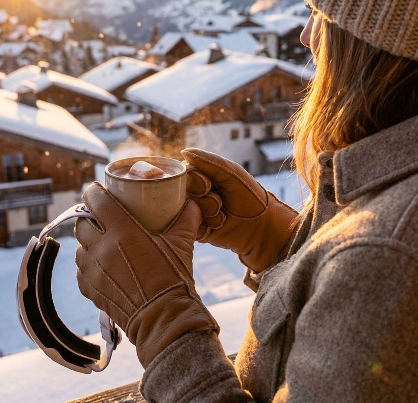 Unisex Napa Leather Wool Shearling Lined Gloves