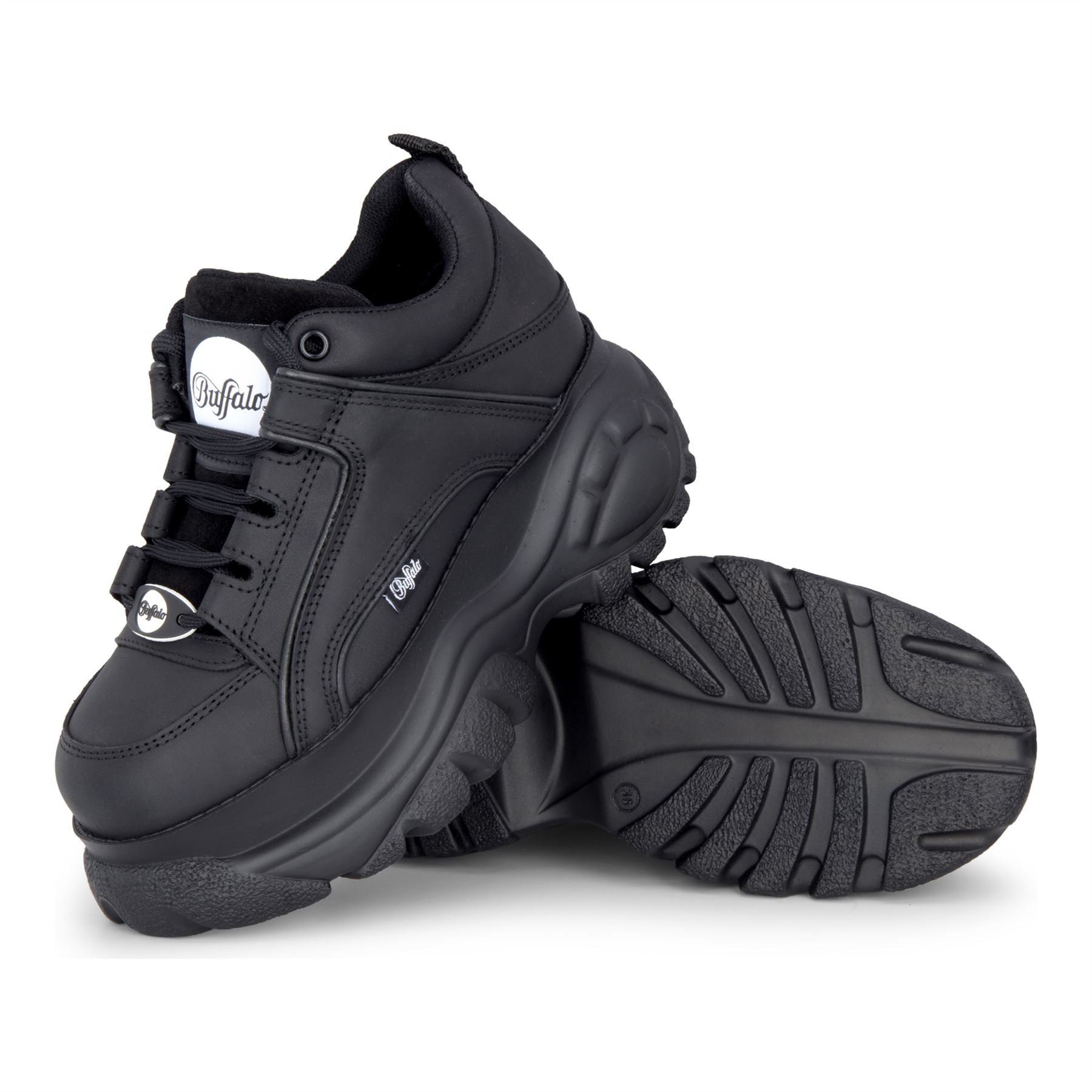 1339-14 2.0 - Women’s Black Calf Leather Platform Sneakers