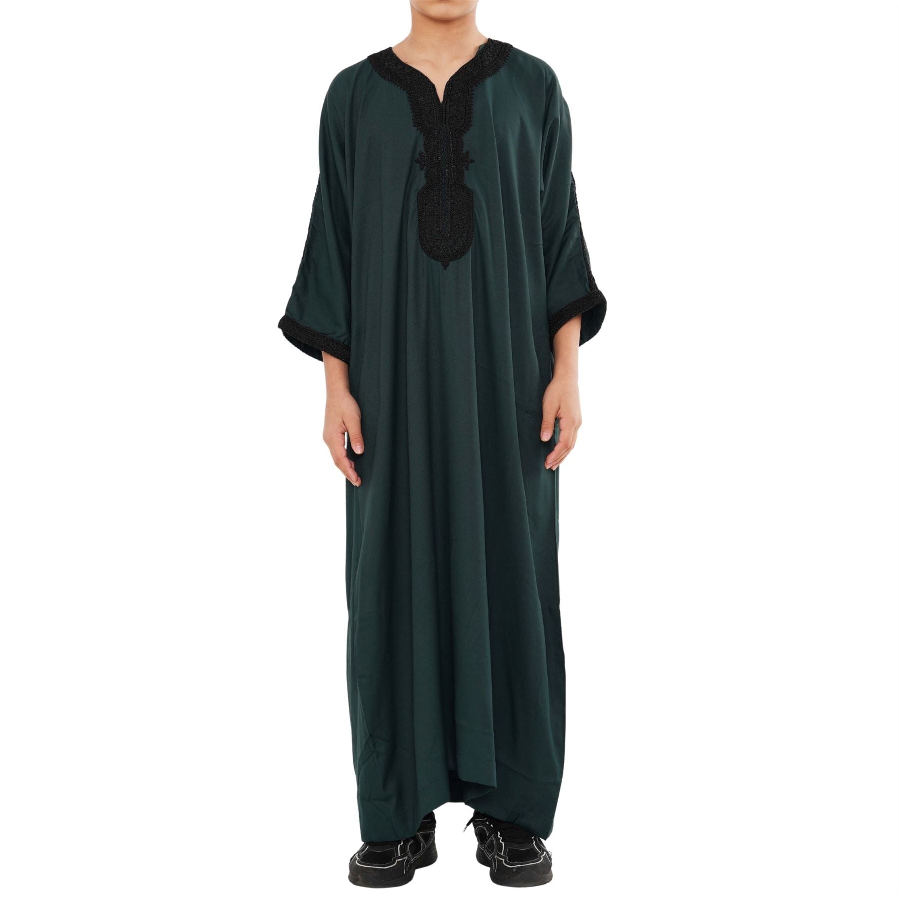 Boy's Moroccan Thobe Half Sleeve Gandoura Embroidery Kaftan