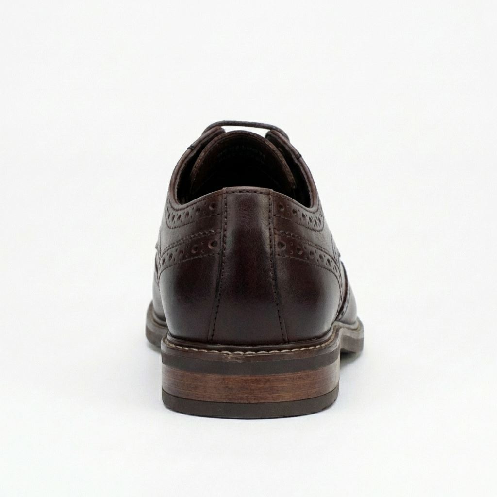Stokes - Men’s Brown Leather Wingtip Brogue Lace-Up Shoes