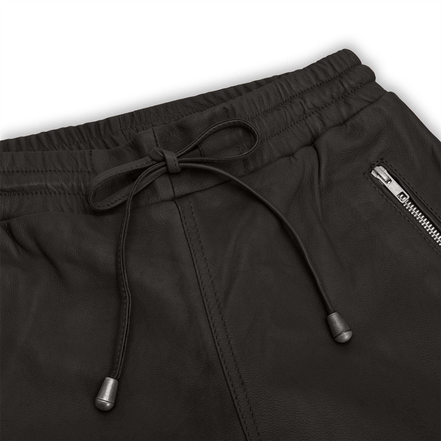 Womens Real Leather Jogger Jeans Trousers Elasticated Casual Retro 1980s - Knighthood Store