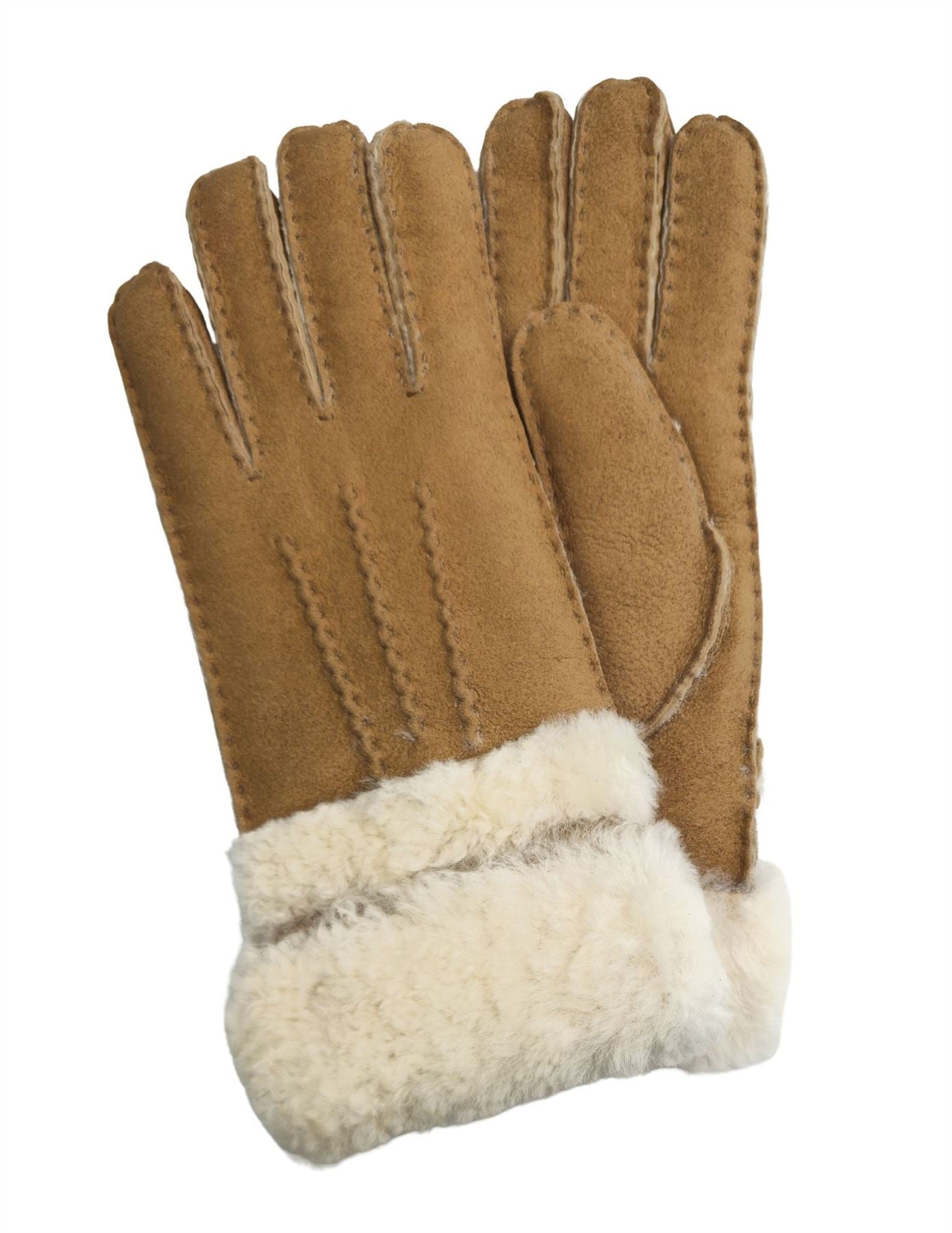 Women’s Plush Cuff Suede Leather Gloves