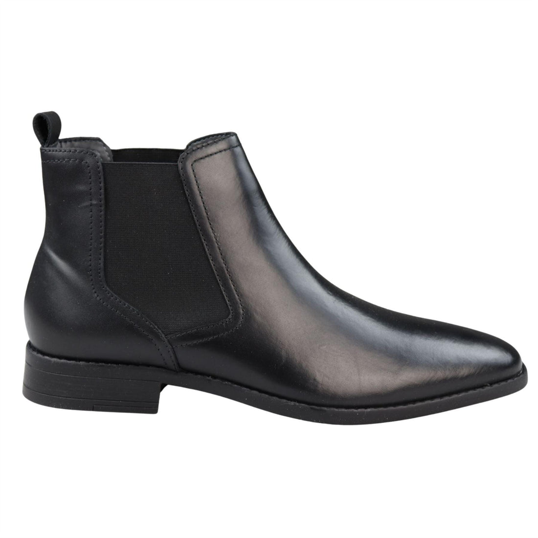 Mens Black Slip On Chelsea Boots Real Leather Smart Casual - Knighthood Store