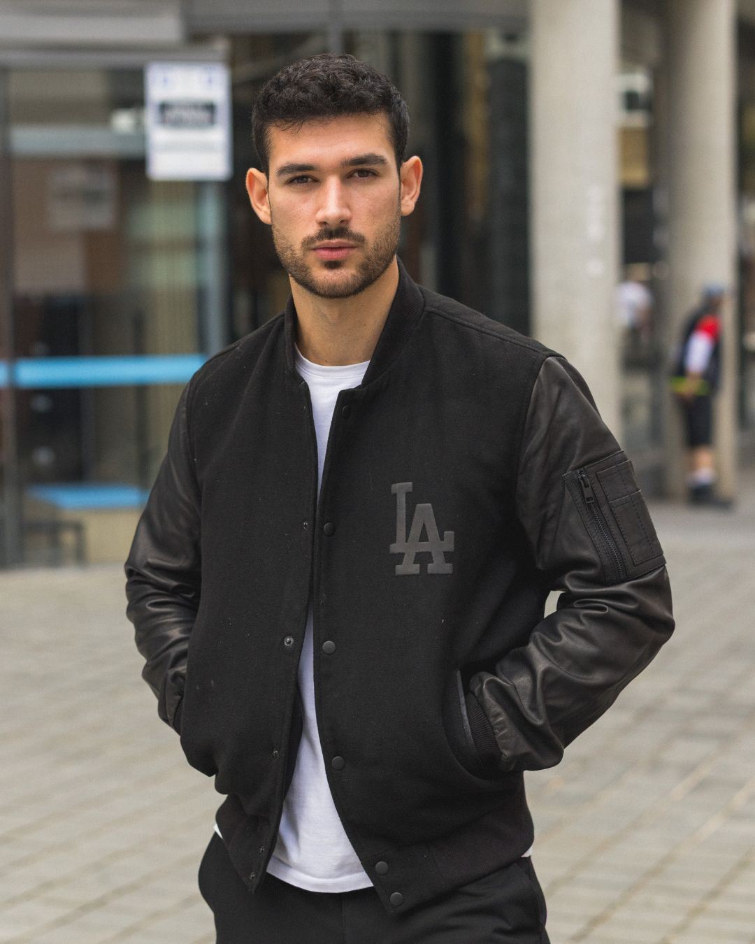 Men's LA Varsity Leather Bomber Jacket