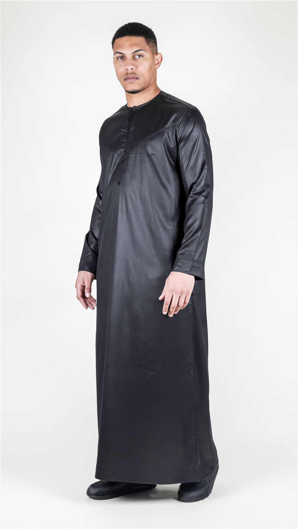 Men's Thobe Jubba Islamic Clothing Muslim Kaftan Emirati Omani Satin Robe