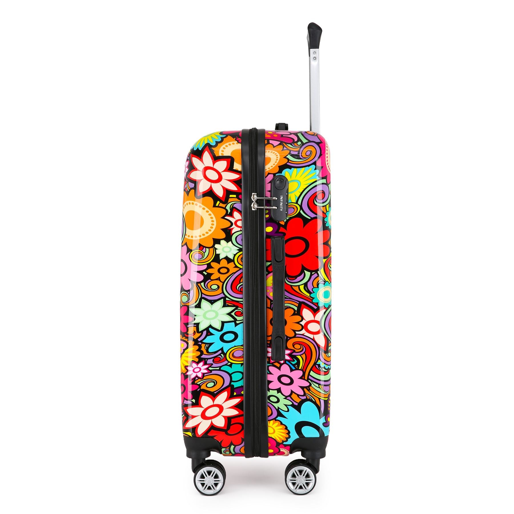 Hard Shell Suitcase Flower Heart Printed Luggage Travel Bag