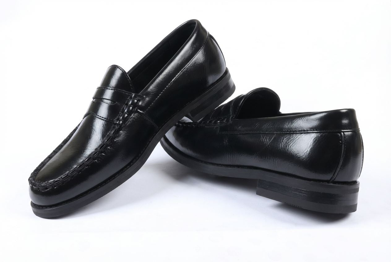 Men's Classic Penny Loafers PU Leather Slip-On Dress Shoes