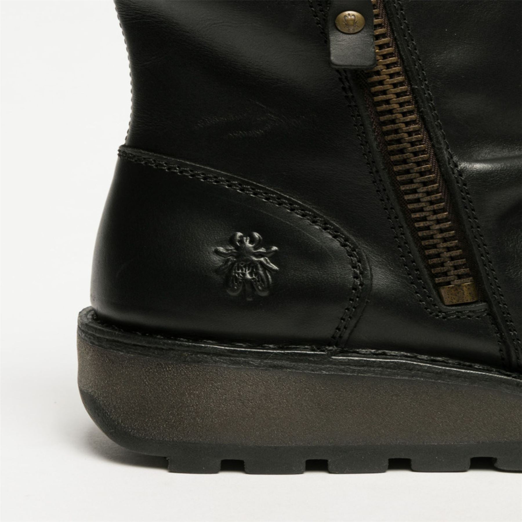 MON944FLY - Women's Wedge Heel Leather Ankle Boots