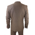 Mens Classic 3 Piece Suit Brown Pocket Chain Wedding Tailored Fit Vintage Formal - Knighthood Store