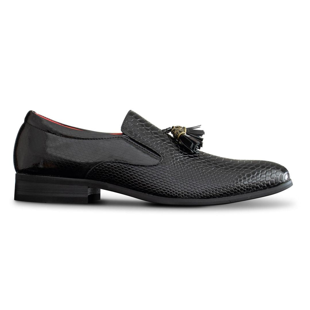 Men's Slip On Patent Shoes With Tassels Smart Casual