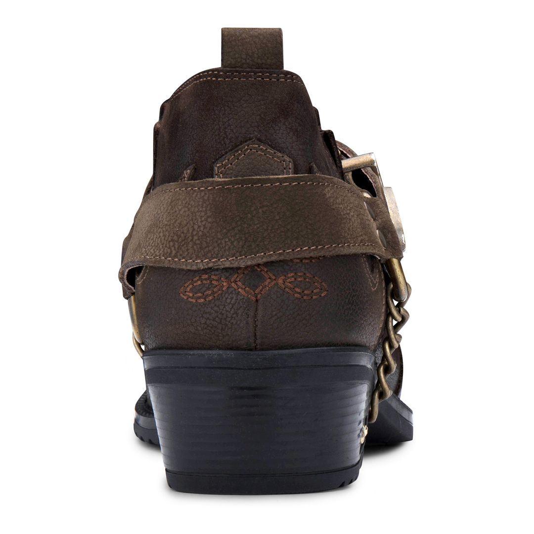 Mens Genuine Leather Western Shoes Croc Snake Pattern Metal Chain Belt Cuban Heel Dancing - Knighthood Store