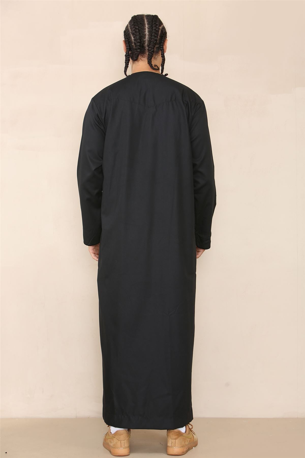 Mens Thobe Jubba Islamic Clothing Muslim Kaftan Emirati Omani Robe Arab Tassel