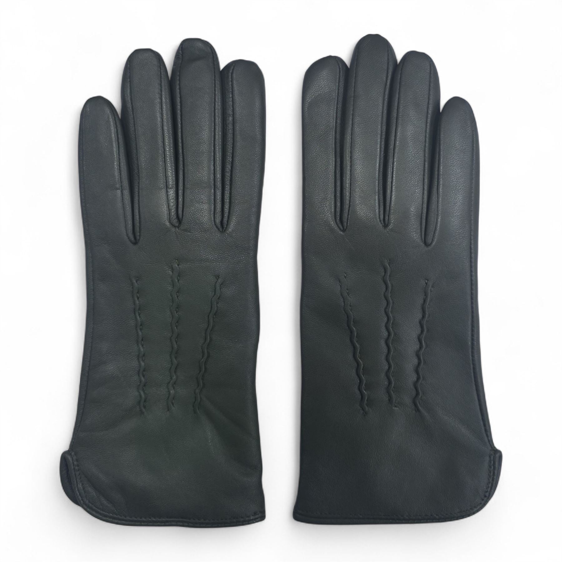 Women’s Genuine Leather Wool Lined Touchscreen Gloves