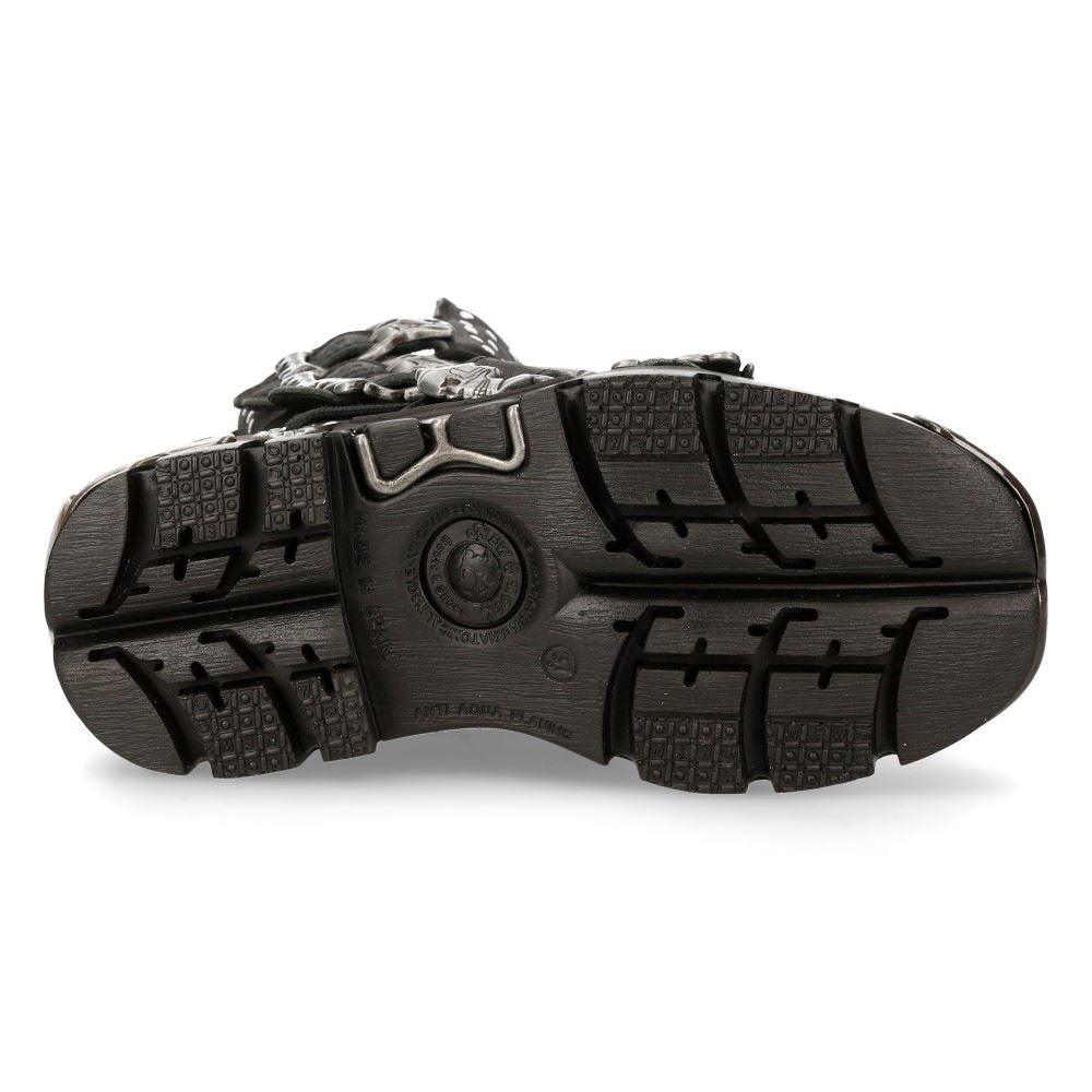 New Rock 1535-S1 Black Leather Military High Boots Metal Spikes Buckles Punk EMO - Knighthood Store