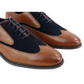 Mens Real Leather Suede Italian Brogues Laced Smart Casual Retro Vintage - Knighthood Store