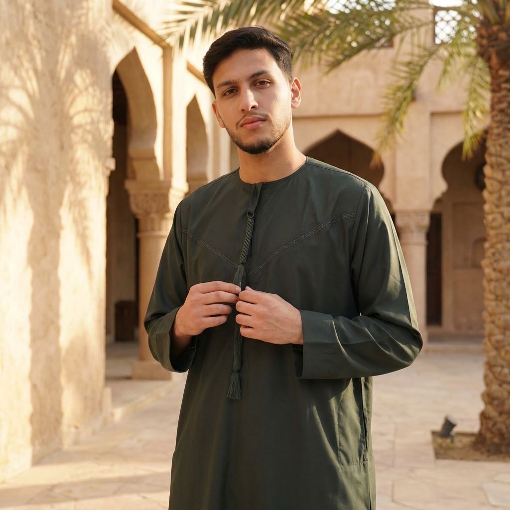 TT-008 - Men's Emirati Omani Arab Tassel Thobe