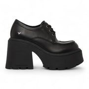 Starcrossed - Women's Black Leather Chunky Platform Shoes