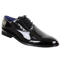Mens Laced Shoes Shiny Patent Italian Design Silver Metal Classic Smart Formal - Knighthood Store
