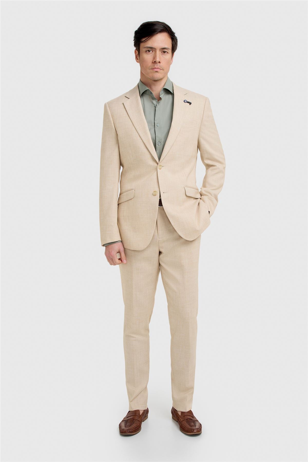 Malibu - Men's Beige Textured Blazer