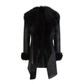 Ladies 3/4 Cross Zip Slim Fit Toscana Genuine Sheepskin Jacket Black Italian Leather - Knighthood Store