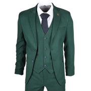 Men's Suit 3 Piece Green Classic Birdseye Wedding Formal Dress