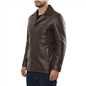 Men's Leather Car Coat Collared Blazer Style Jacket