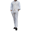 Mens Summer Suit Waistcoat Trousers Linen Smart Formal Cream Beige Wedding - Knighthood Store