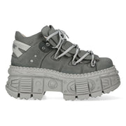 New Rock M-106WALL-C63 Grey Leather Urban Gothic Ankle Boots