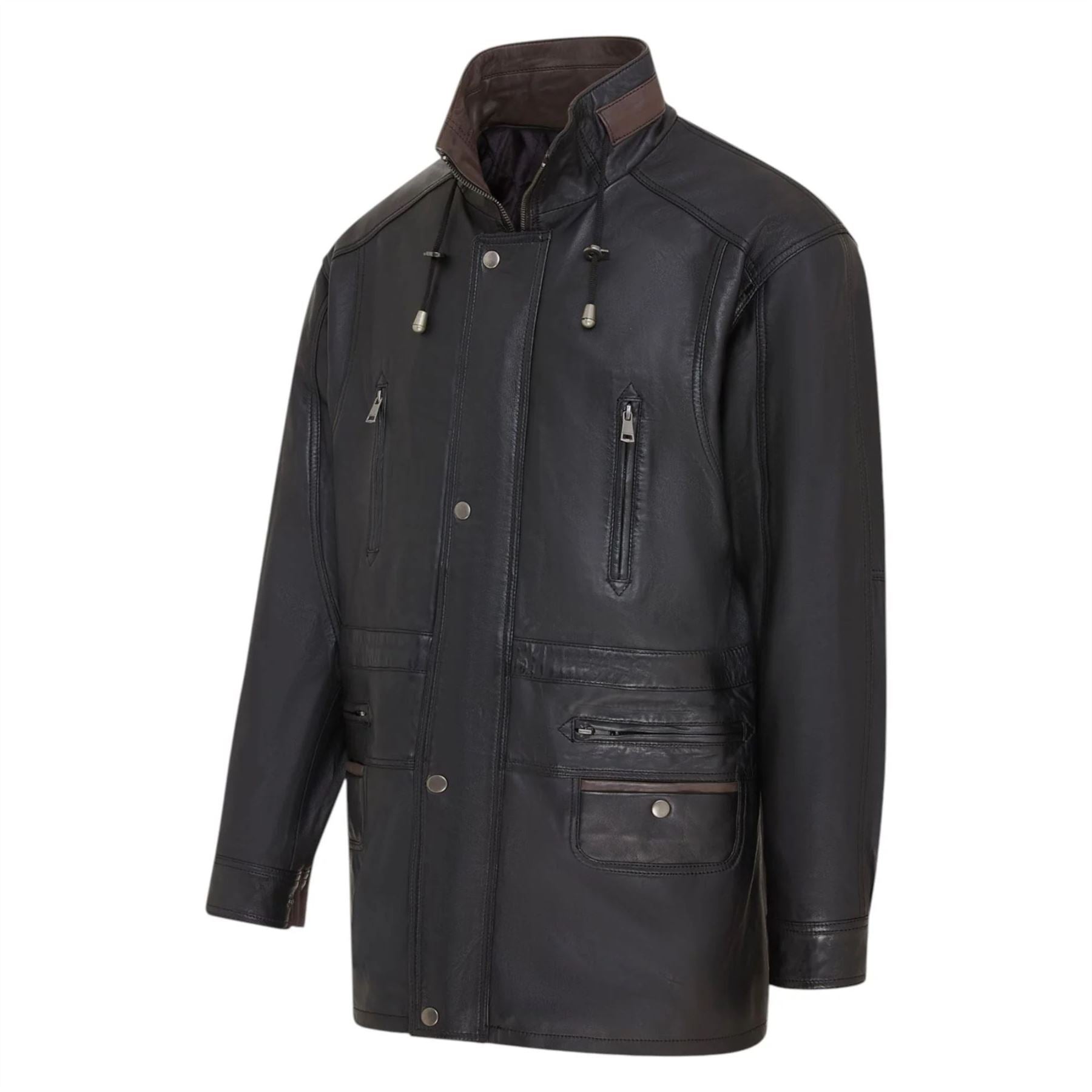 Men's Lambskin Leather Mid Length Jacket