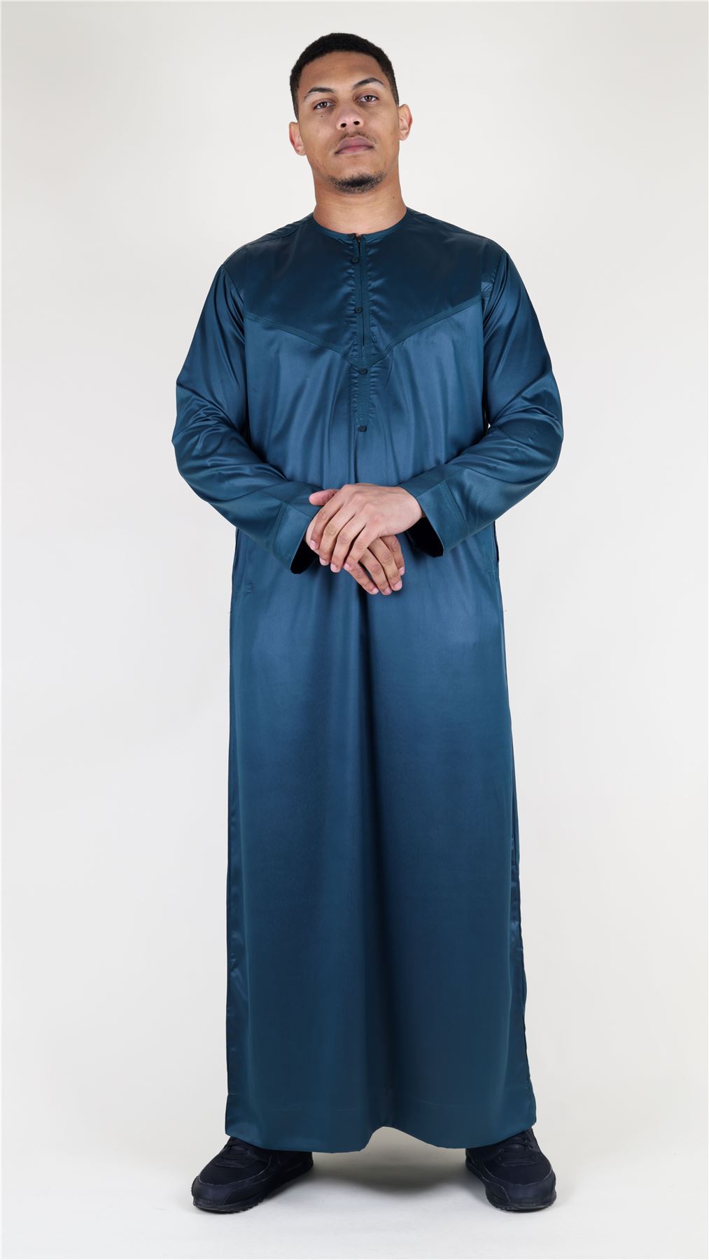 Men's Thobe Jubba Islamic Clothing Muslim Kaftan Emirati Omani Satin Robe