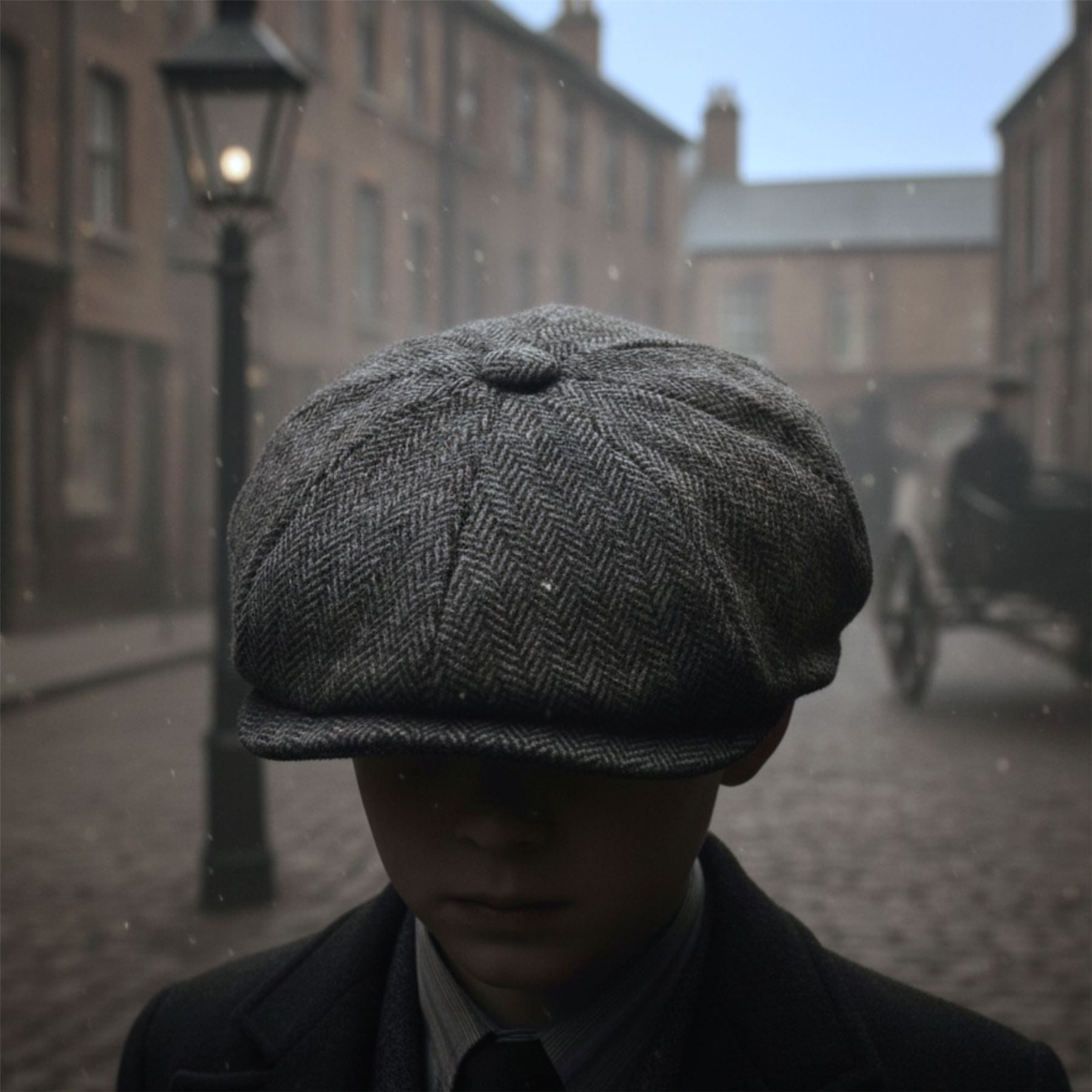 Boys Herringbone Newsboy Hat Flat Cap