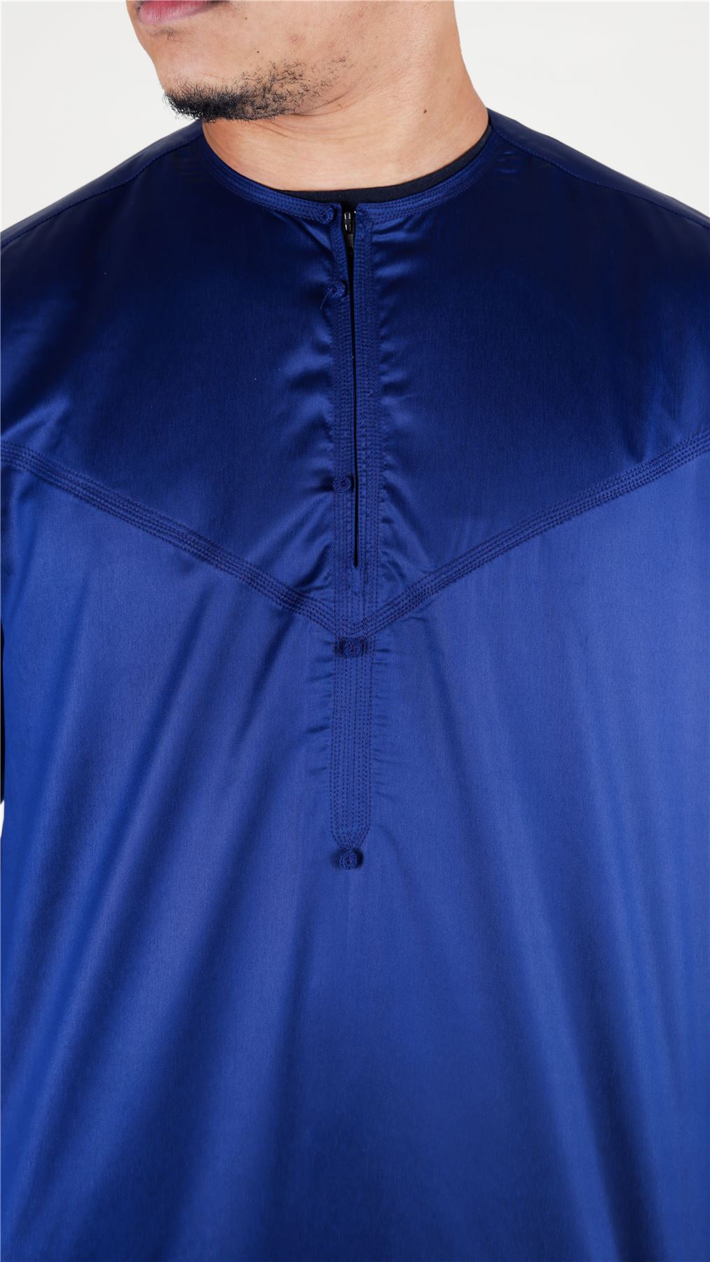 Men's Thobe Jubba Islamic Clothing Muslim Kaftan Emirati Omani Satin Robe