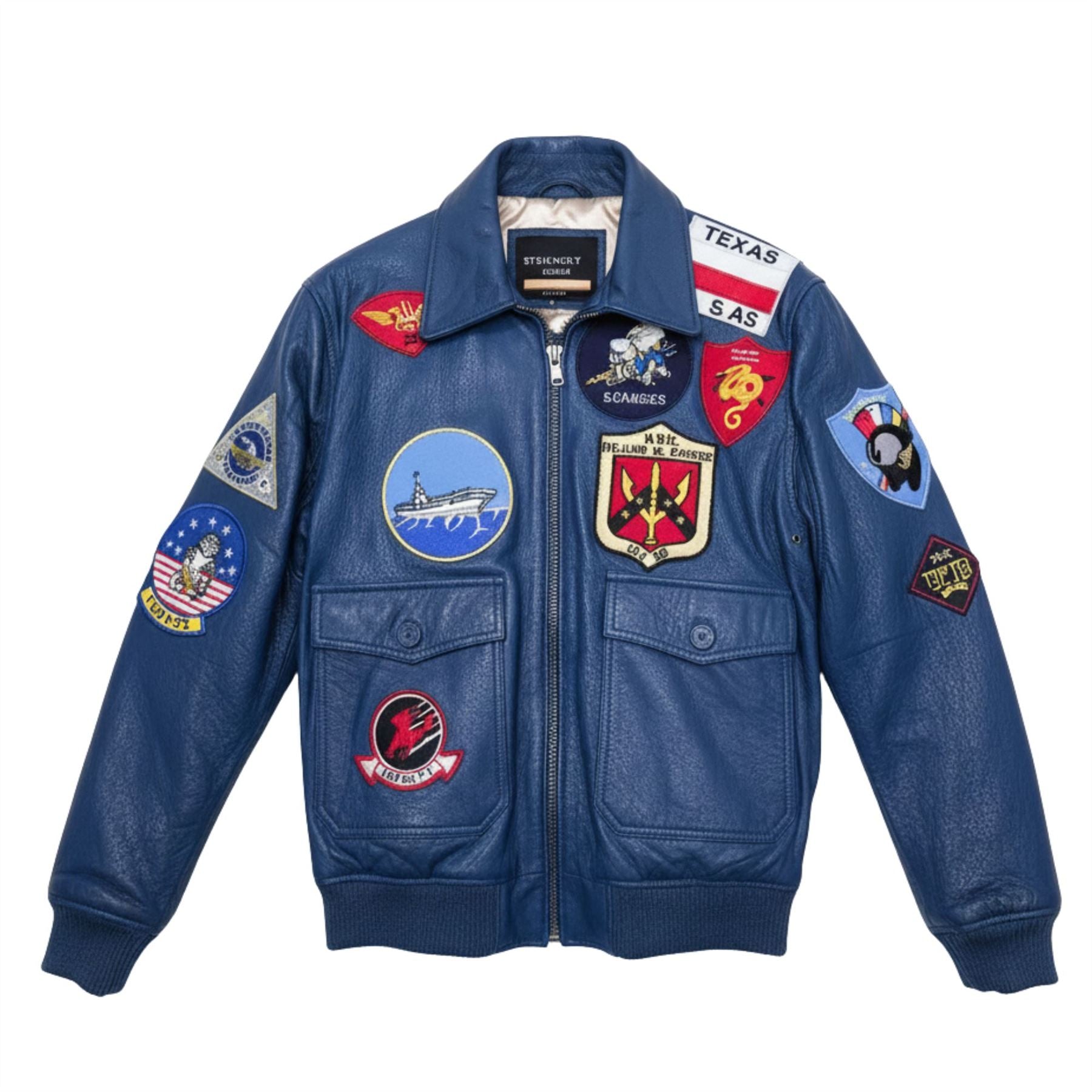 Men's Cowhide Top Gun Maverick Leather Aviator Bomber Jacket