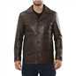 Men's Leather Car Coat Collared Blazer Style Jacket