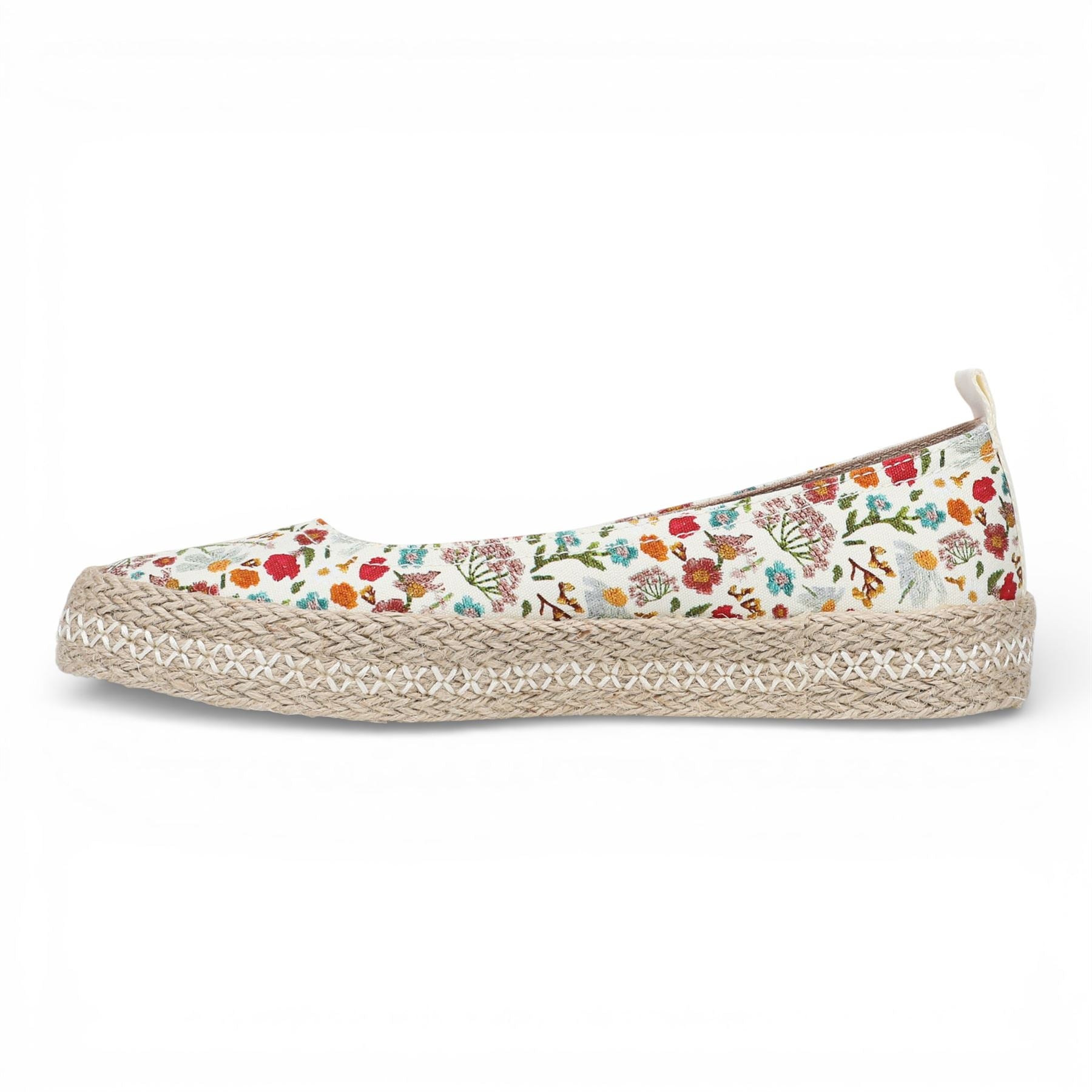 Benita - Women's Floral White Ballet Flats Ballerina Shoes