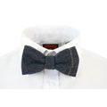 Mens Tweed Herringbone Textured Velvet Marc Darcy Bow Ties Vintage Retro - Knighthood Store