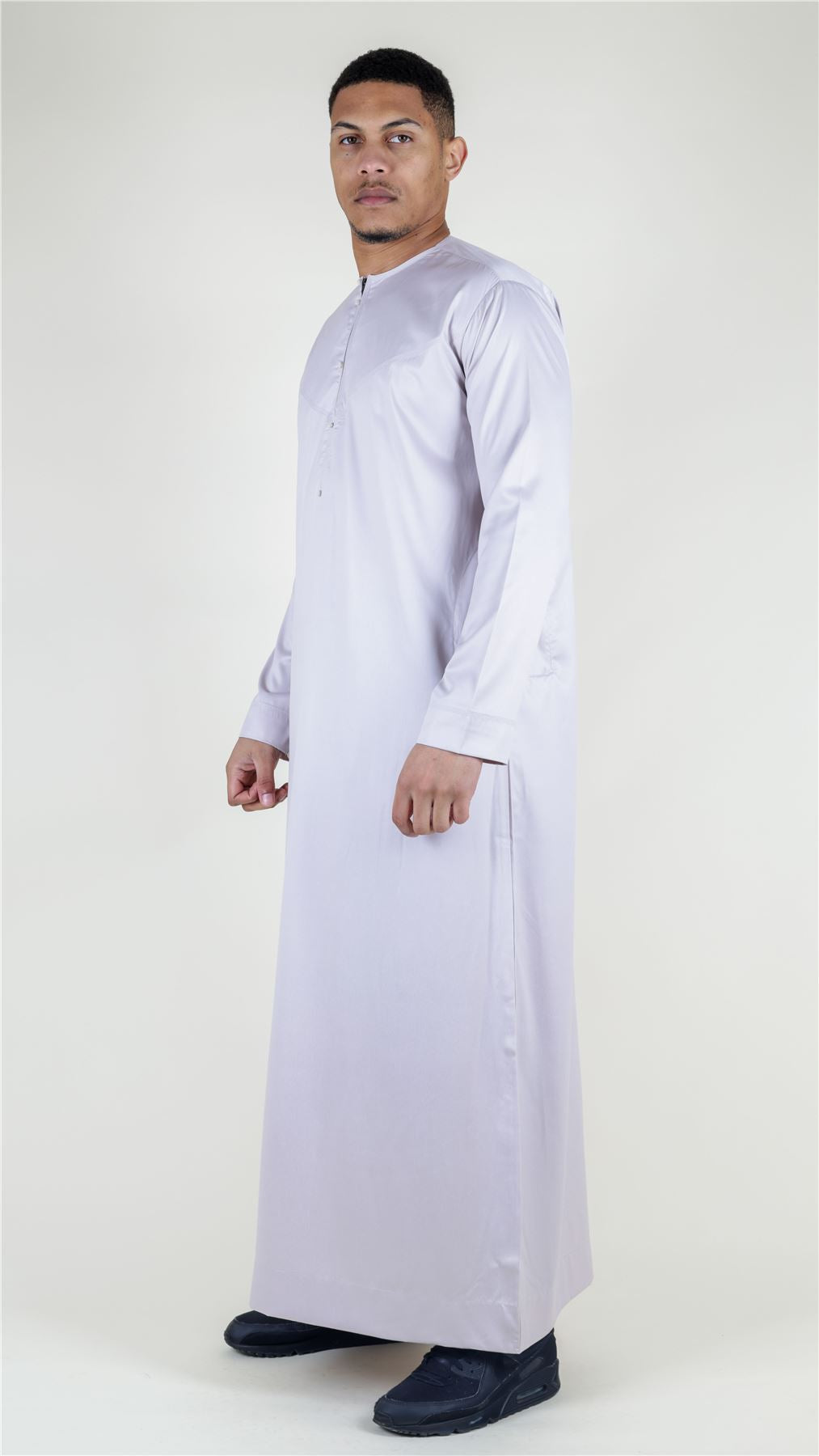 Men's Thobe Jubba Islamic Clothing Muslim Kaftan Emirati Omani Satin Robe