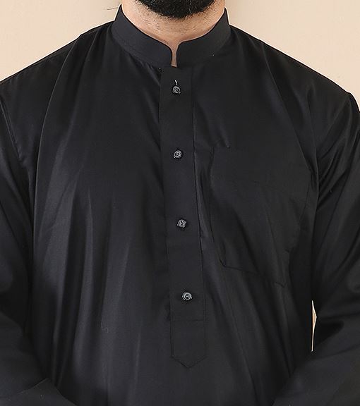 Mens Thobe Jubba Nehru Stand Collar Islamic Clothing Muslim Cotton Kaftan Dress Robe Saudi